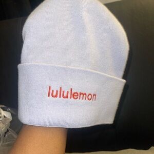 Lululemon Warm Revelation Beanie Hat Serene Blue/Sunburst Orange One Size Unisex
